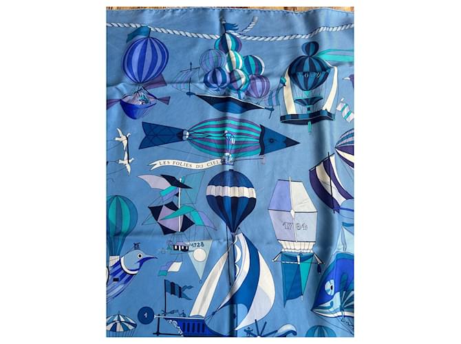 Constance Hermès Hermes Platz Heißluftballons Blau Marineblau Hellblau - Ansicht 5