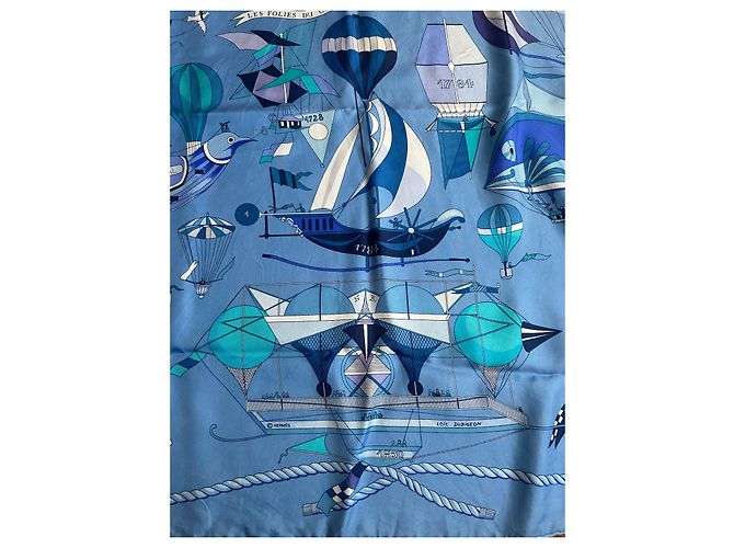 Constance Hermès Hermes Platz Heißluftballons Blau Marineblau Hellblau - Ansicht 6