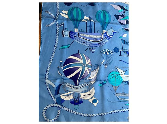 Constance Hermès Hermes Platz Heißluftballons Blau Marineblau Hellblau - Ansicht 8