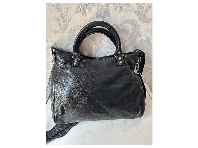 City Borsa Balenciaga in pelle nera Nero - vista 3