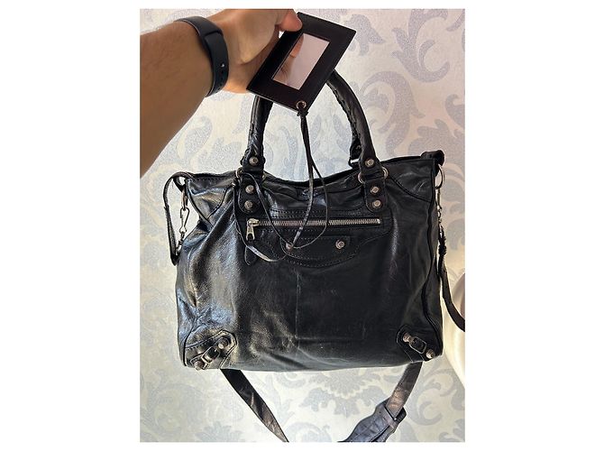 City Borsa Balenciaga in pelle nera Nero - vista 5