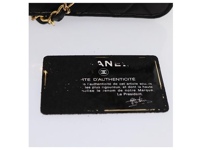 CHANEL Matelassé Ketten-Schultertasche aus Lammleder Schwarz CC Auth 83342 - Ansicht 23