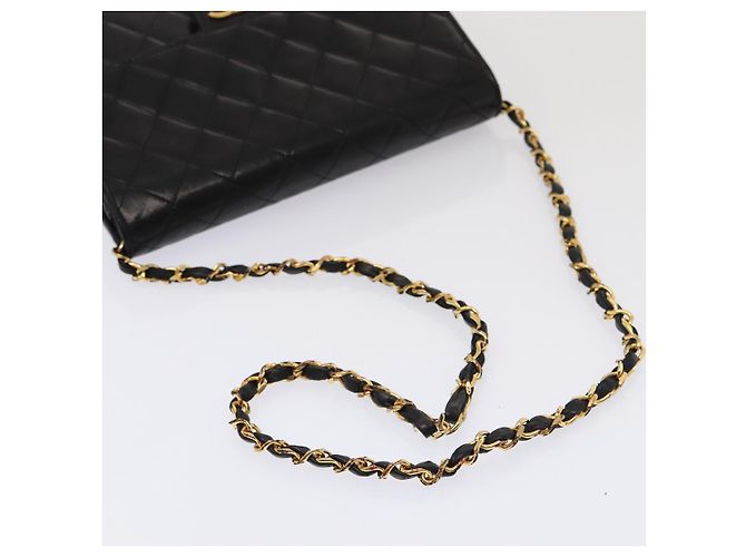 CHANEL Matelassé Ketten-Schultertasche aus Lammleder Schwarz CC Auth 83342 - Ansicht 7