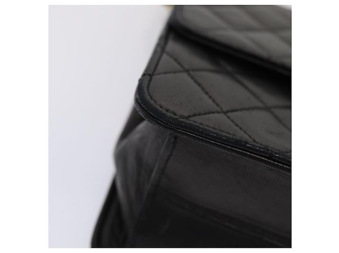 CHANEL Matelassé Ketten-Schultertasche aus Lammleder Schwarz CC Auth 83342 - Ansicht 8