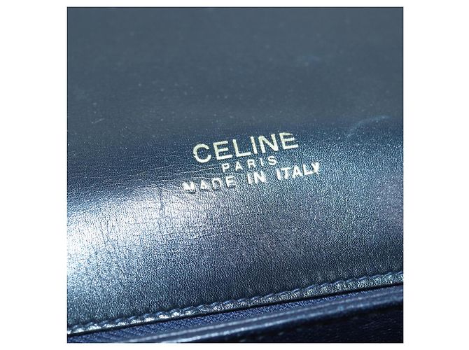 Céline Borsa a spalla CELINE in pelle nera Auth ar12071 Nero D'oro - vista 18