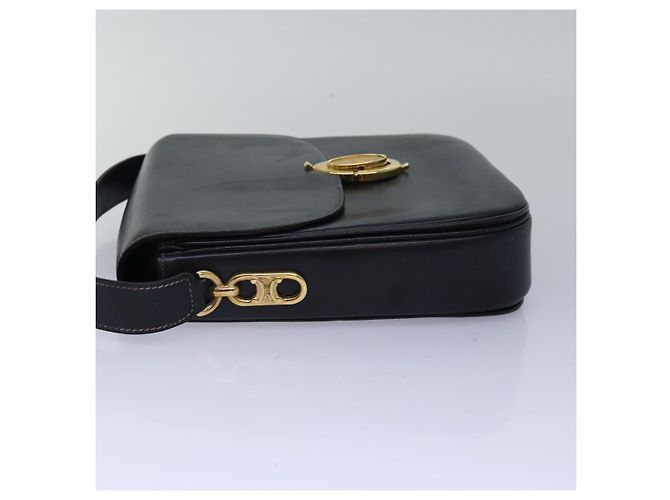 Céline Borsa a spalla CELINE in pelle nera Auth ar12071 Nero D'oro - vista 3