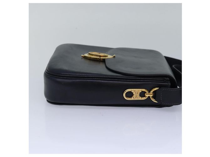 Céline Borsa a spalla CELINE in pelle nera Auth ar12071 Nero D'oro - vista 4