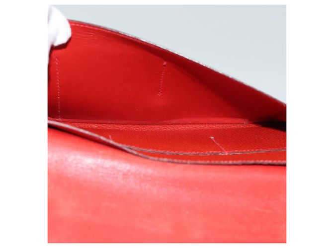 Hermès HERMES Portafoglio Dogon GM in Pelle Rossa Auth bs15767 Rosso - vista 11
