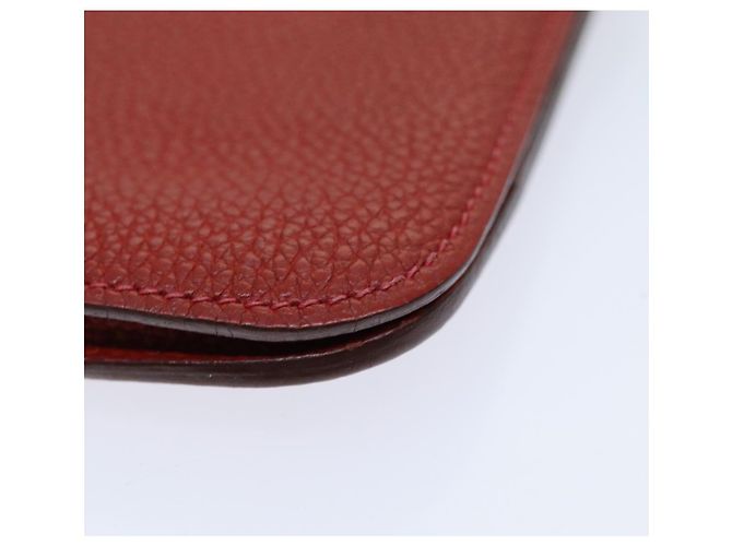 Hermès HERMES Portafoglio Dogon GM in Pelle Rossa Auth bs15767 Rosso - vista 15