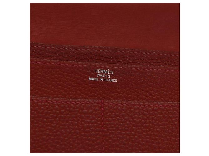 Hermès HERMES Portafoglio Dogon GM in Pelle Rossa Auth bs15767 Rosso - vista 17