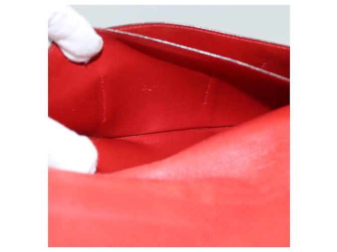 Hermès HERMES Portafoglio Dogon GM in Pelle Rossa Auth bs15767 Rosso - vista 18