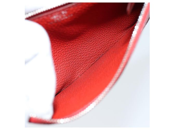 Hermès HERMES Portafoglio Dogon GM in Pelle Rossa Auth bs15767 Rosso - vista 23