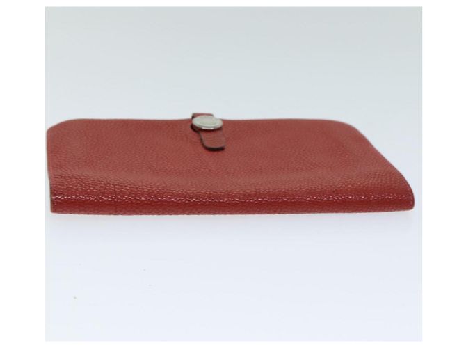 Hermès HERMES Portafoglio Dogon GM in Pelle Rossa Auth bs15767 Rosso - vista 4