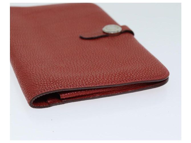 Hermès HERMES Portafoglio Dogon GM in Pelle Rossa Auth bs15767 Rosso - vista 5