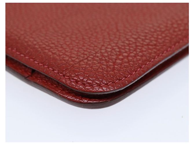 Hermès HERMES Portafoglio Dogon GM in Pelle Rossa Auth bs15767 Rosso - vista 7