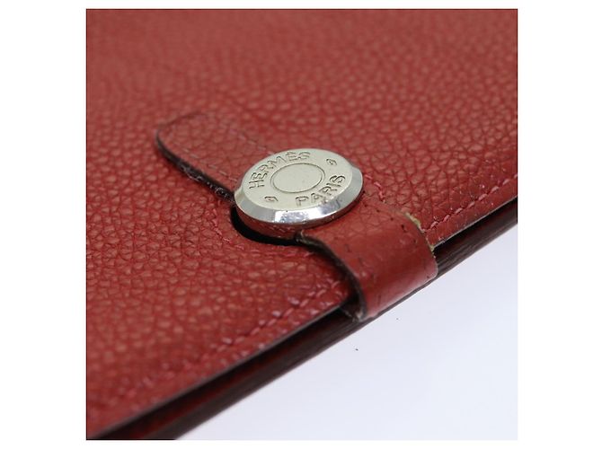 Hermès HERMES Portafoglio Dogon GM in Pelle Rossa Auth bs15767 Rosso - vista 8