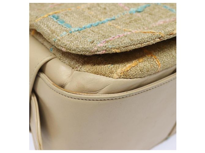 CHANEL Choco Bar Turn Lock Shoulder Bag Wool Multicolor CC Auth bs15780 Multiple colors - view 16