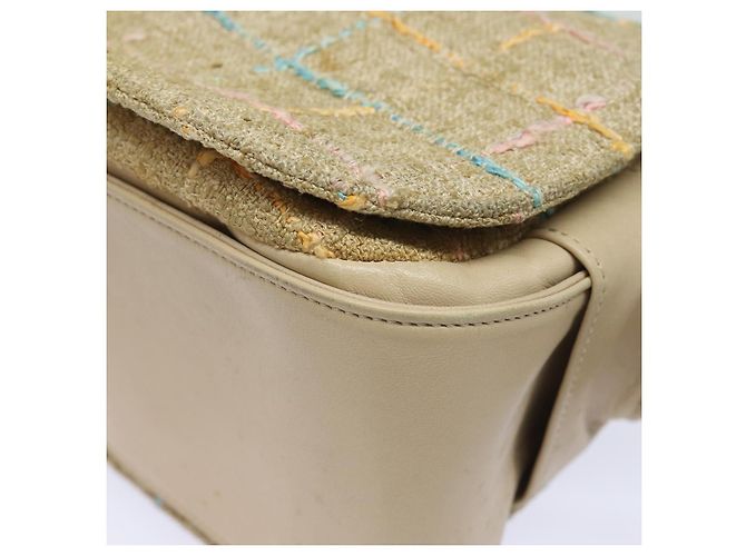 CHANEL Choco Bar Turn Lock Shoulder Bag Wool Multicolor CC Auth bs15780 Multiple colors - view 17
