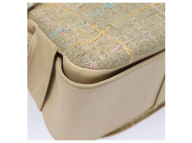 CHANEL Choco Bar Turn Lock Shoulder Bag Wool Multicolor CC Auth bs15780 Multiple colors - view 18