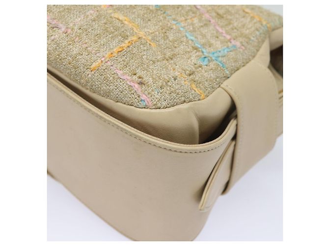 CHANEL Choco Bar Turn Lock Shoulder Bag Wool Multicolor CC Auth bs15780 Multiple colors - view 19