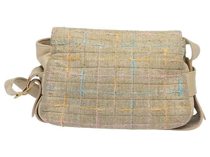 CHANEL Choco Bar Turn Lock Shoulder Bag Wool Multicolor CC Auth bs15780 Multiple colors - view 2