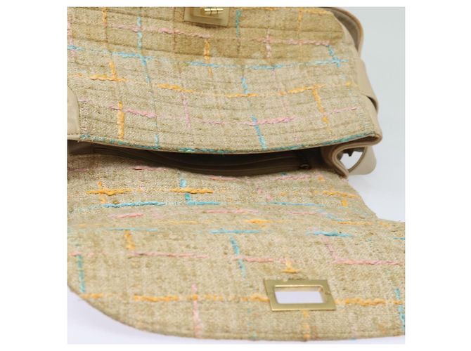 CHANEL Choco Bar Turn Lock Shoulder Bag Wool Multicolor CC Auth bs15780 Multiple colors - view 21