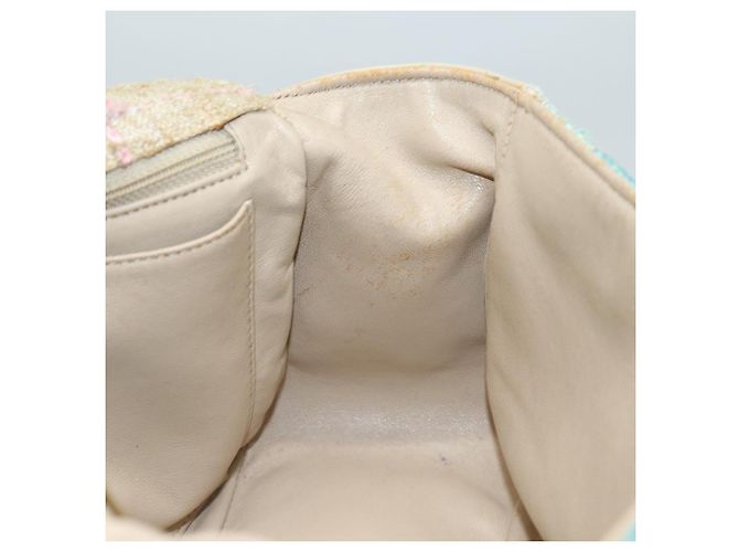 CHANEL Choco Bar Turn Lock Shoulder Bag Wool Multicolor CC Auth bs15780 Multiple colors - view 23