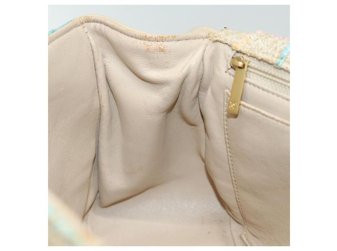 CHANEL Choco Bar Turn Lock Shoulder Bag Wool Multicolor CC Auth bs15780 Multiple colors - view 24