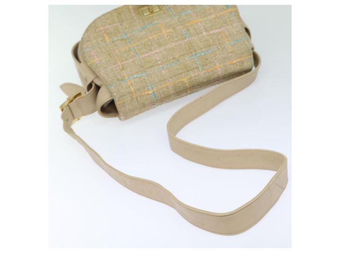 CHANEL Choco Bar Turn Lock Shoulder Bag Wool Multicolor CC Auth bs15780 Multiple colors - view 6