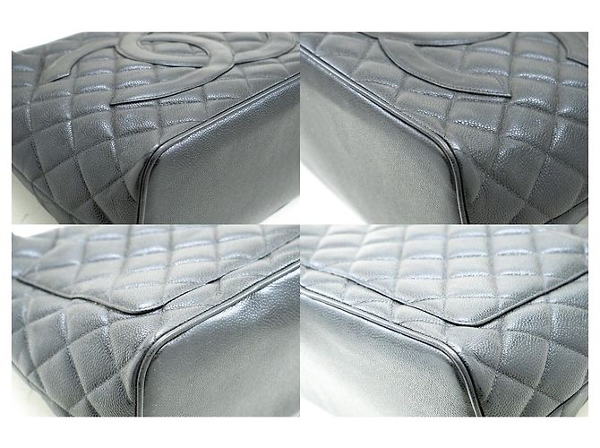 Bolso de hombro de caviar plateado CHANEL con medallón negro SV - vista 6