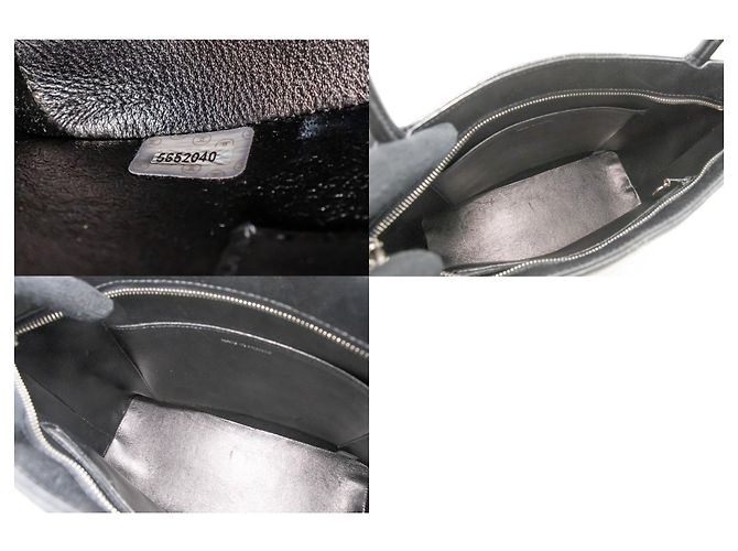 Bolso de hombro de caviar plateado CHANEL con medallón negro SV - vista 9