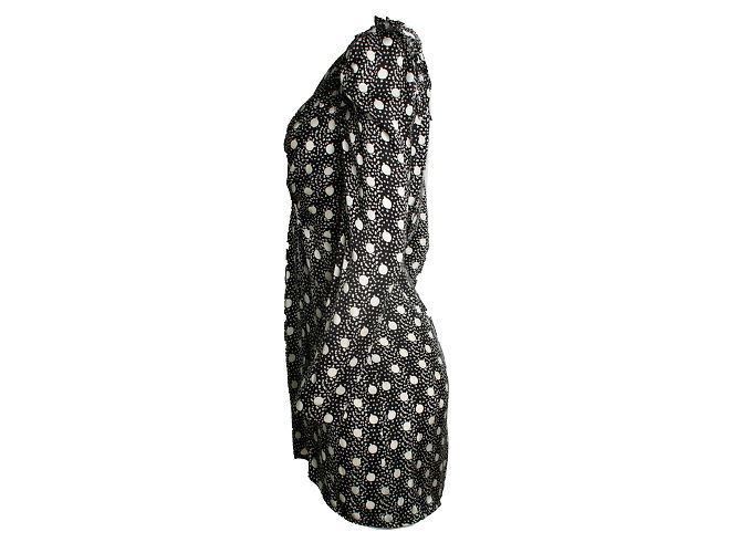 Sandro, vestido de bolinhas preto e branco - vista 2