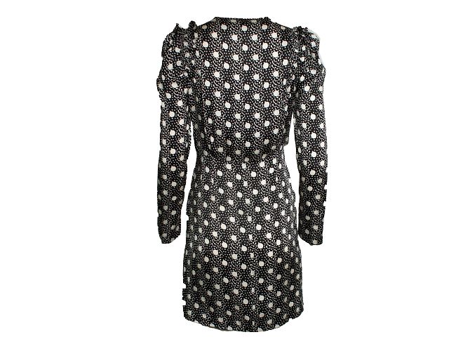 Sandro, vestido de bolinhas preto e branco - vista 3