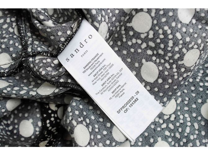 Sandro, vestido de bolinhas preto e branco - vista 5
