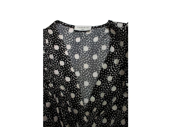 Sandro, vestido de bolinhas preto e branco - vista 6