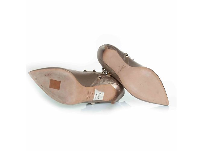 Botas de cuero Rockstud de Valentino Garavani Plata Dorado - vista 6