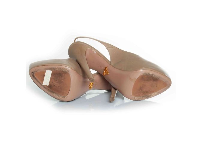 Prada, Slingback-Absätze mit versteckter Plattform Braun Grau - Ansicht 7