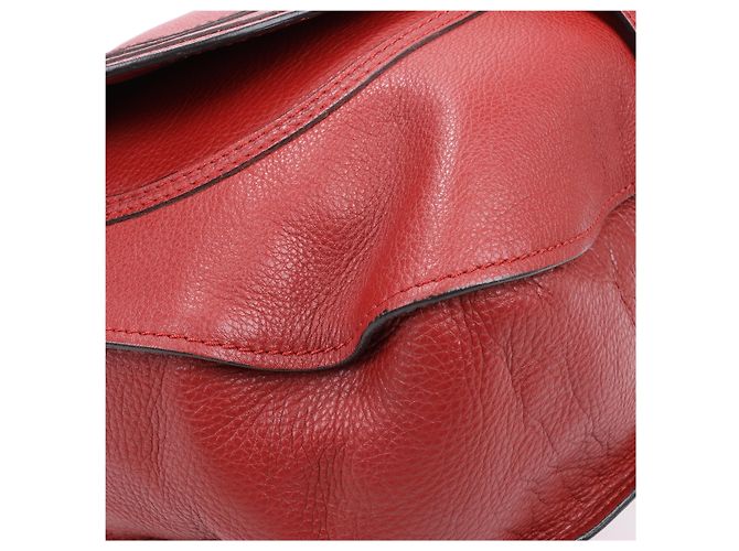 Chloé Hobo Marcie Grande in Pelle di Vitello Garnet - vista 10