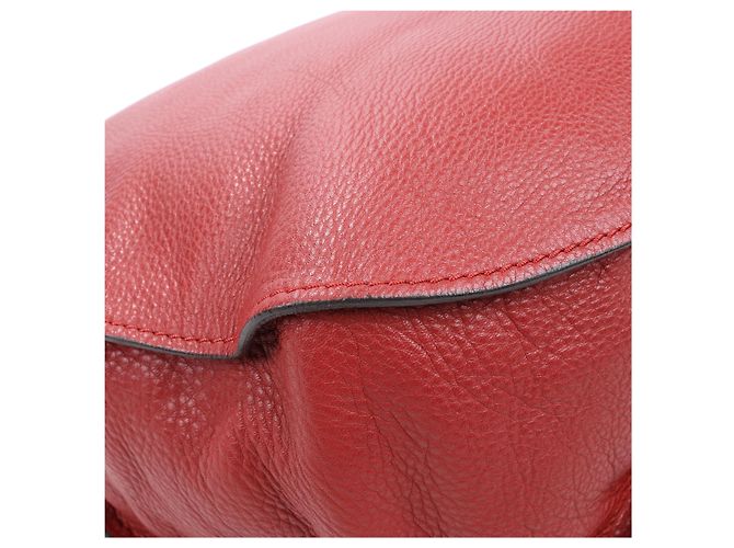 Chloé Hobo Marcie Grande in Pelle di Vitello Garnet - vista 12