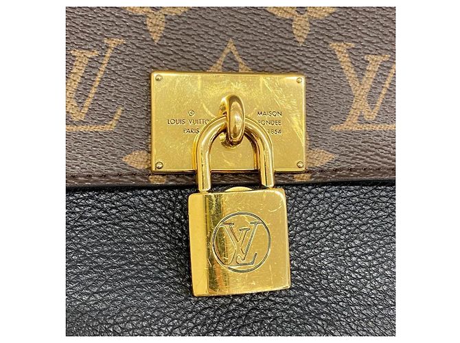 Borsa Louis Vuitton Monogram Marignan M44259 Marrone Nero - vista 7