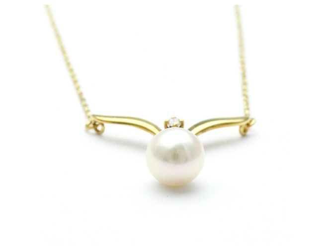 Mikimoto Perlen-Diamant-Pendelkette - Ansicht 6