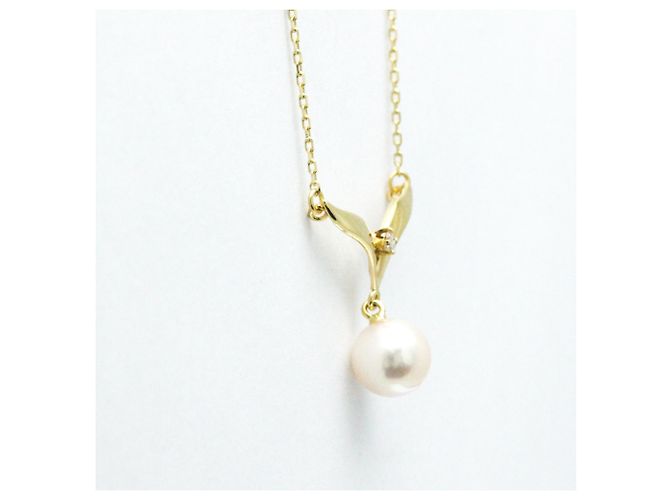 Collana pendente in perle e diamanti Mikimoto - vista 4