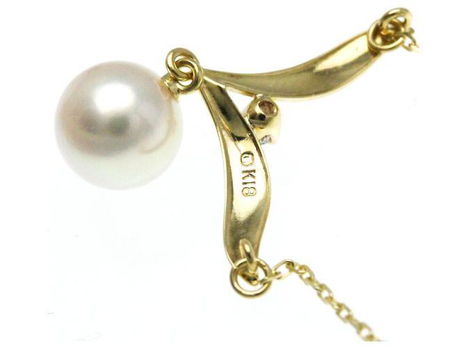 Collana pendente in perle e diamanti Mikimoto - vista 8