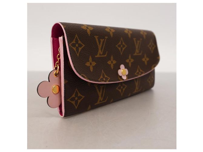 Lange Brieftasche Louis Vuitton Monogramm Emily Braun Pink Fuschia - Ansicht 2