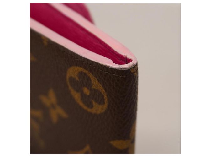 Lange Brieftasche Louis Vuitton Monogramm Emily Braun Pink Fuschia - Ansicht 7