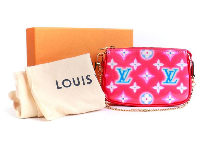 LOUIS VUITTON - Limitierte Mini Louis Vuitton Accessoire Tasche aus rosa Lackleder Pink - Ansicht 10