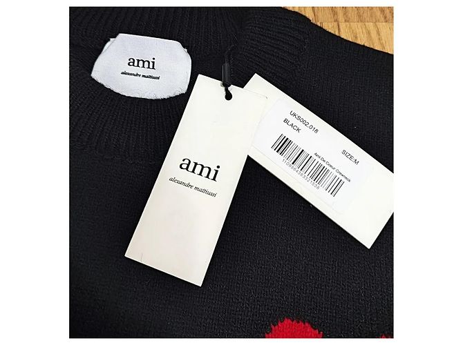 Suéter Ami de Algodão Preto Masculino - vista 3