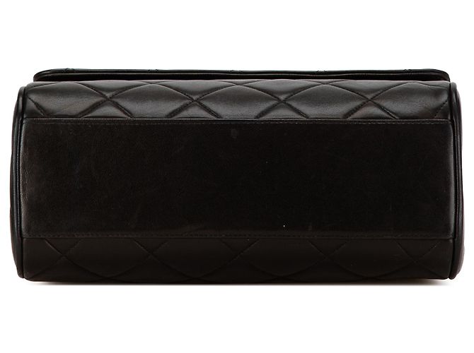 Chanel Schwarze CC aus gestepptem Lammleder - Ansicht 4