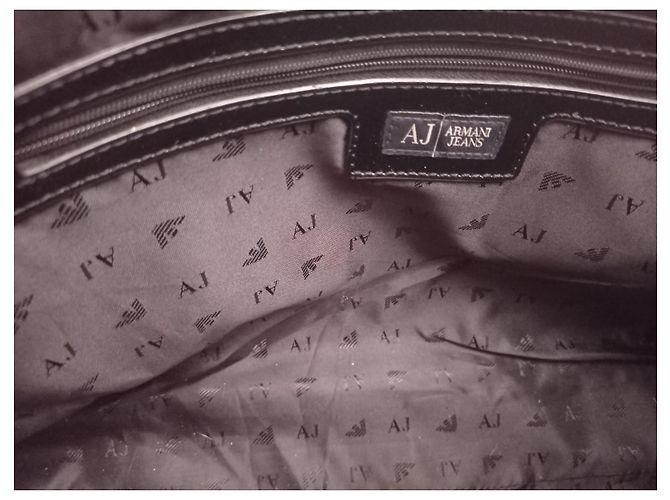 Borsa a mano Armani Jeans Nera Vernice Nero - vista 3