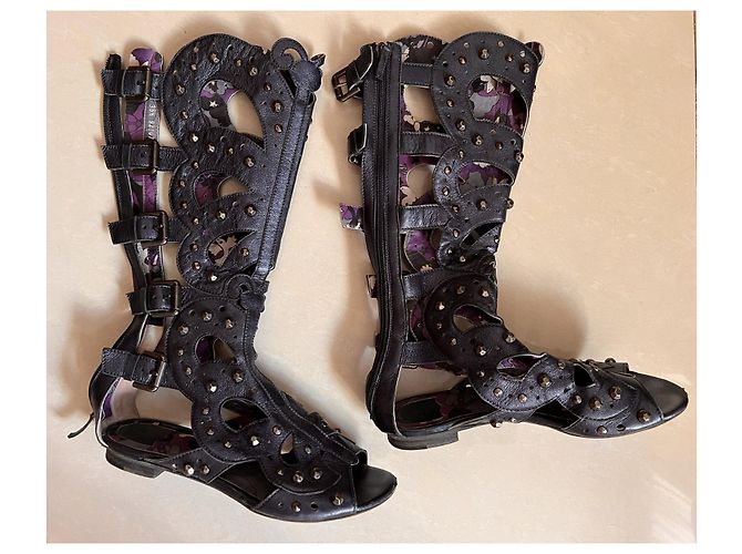 Sandali Anna Sui in pelle blu - vista 11
